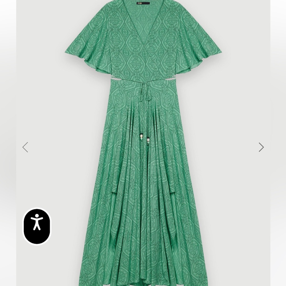 Maje Green High Low Dress